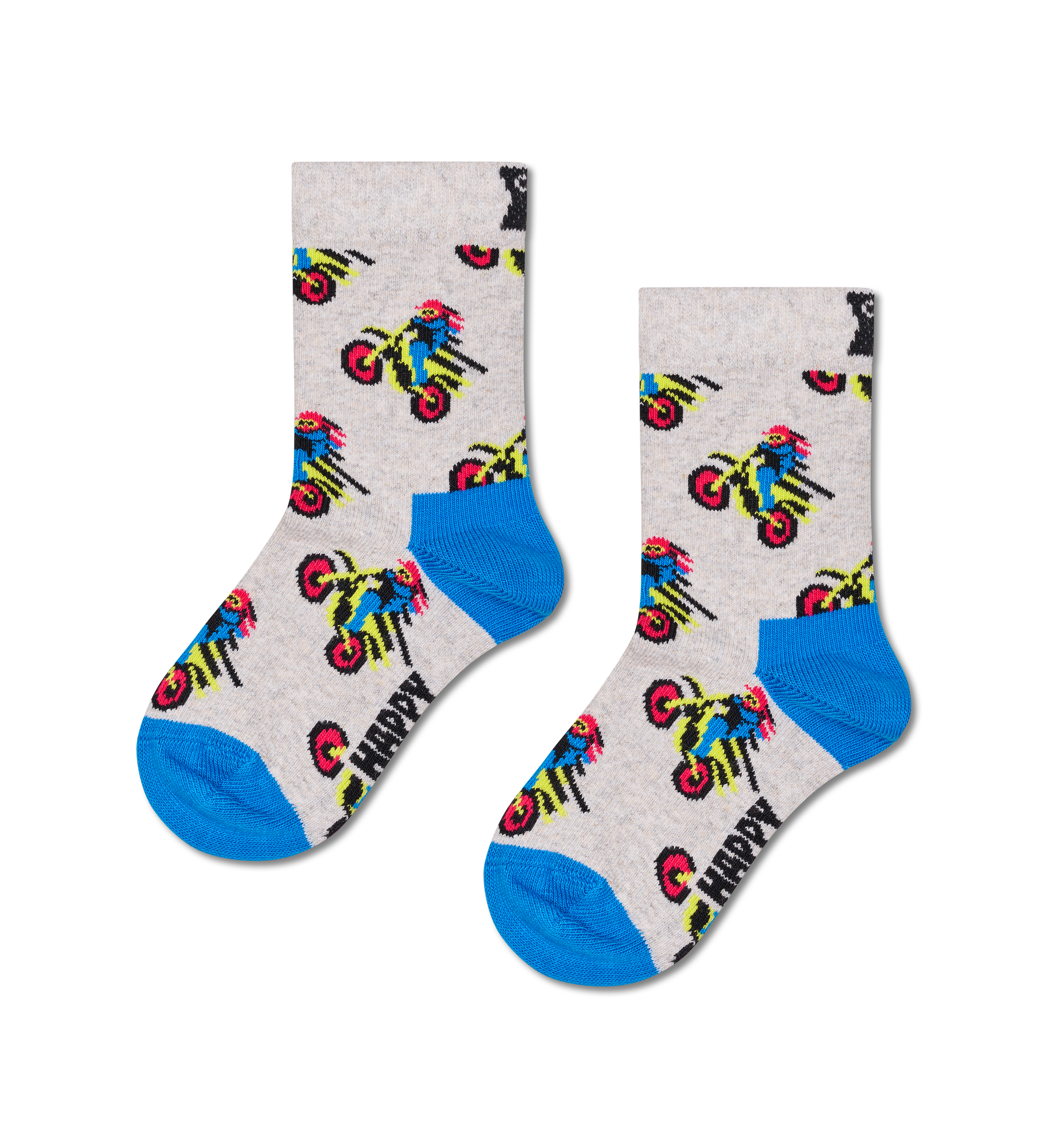 Playful Kids Motorbike Pattern Socks
