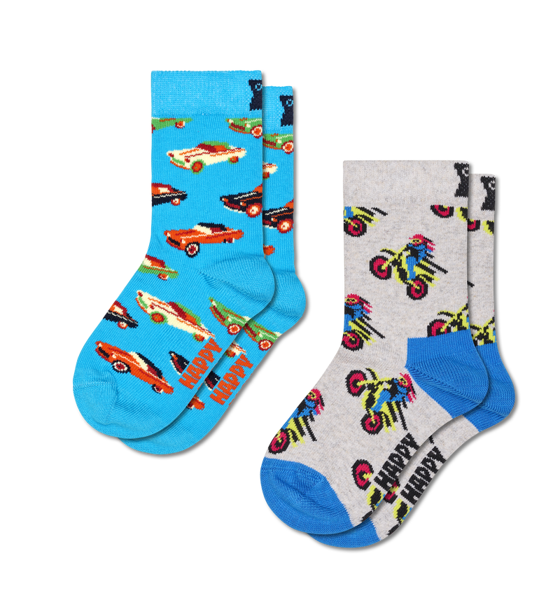 Cool Car Print Kids Socks 2-Pack | Fun Travel Socks