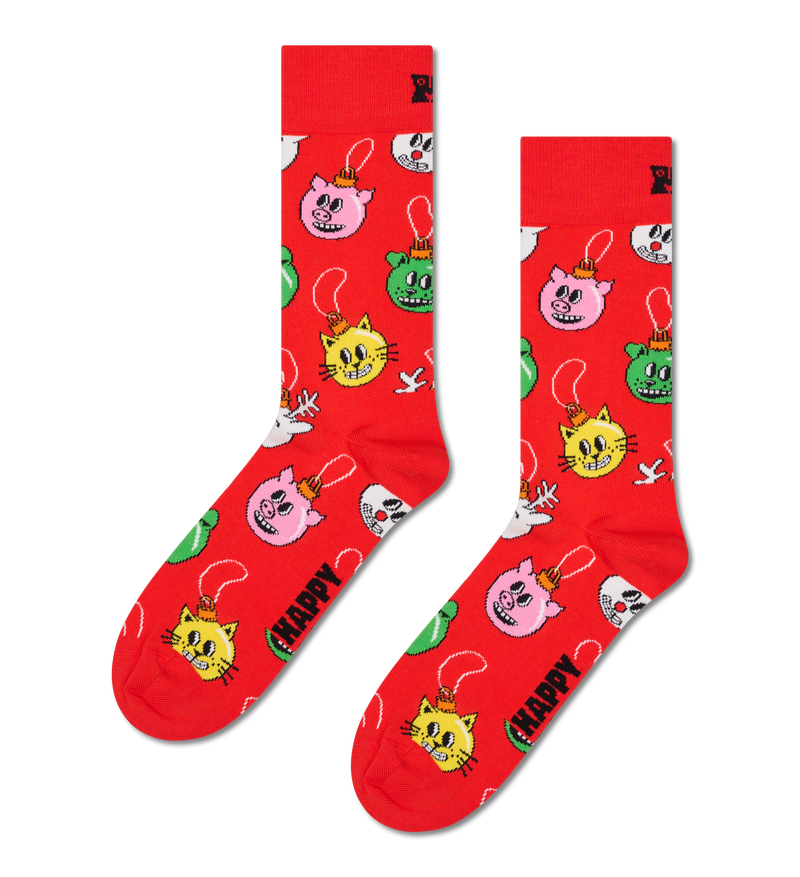 Colorful Christmas Bauble Pattern Socks |Socks for Xmas