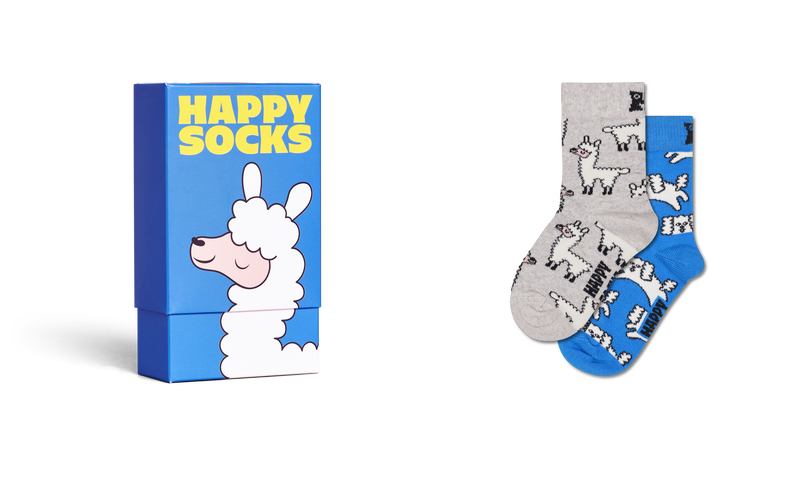 Cute Kids Socks 2-Pack Gift Set | Llama & Dog Print