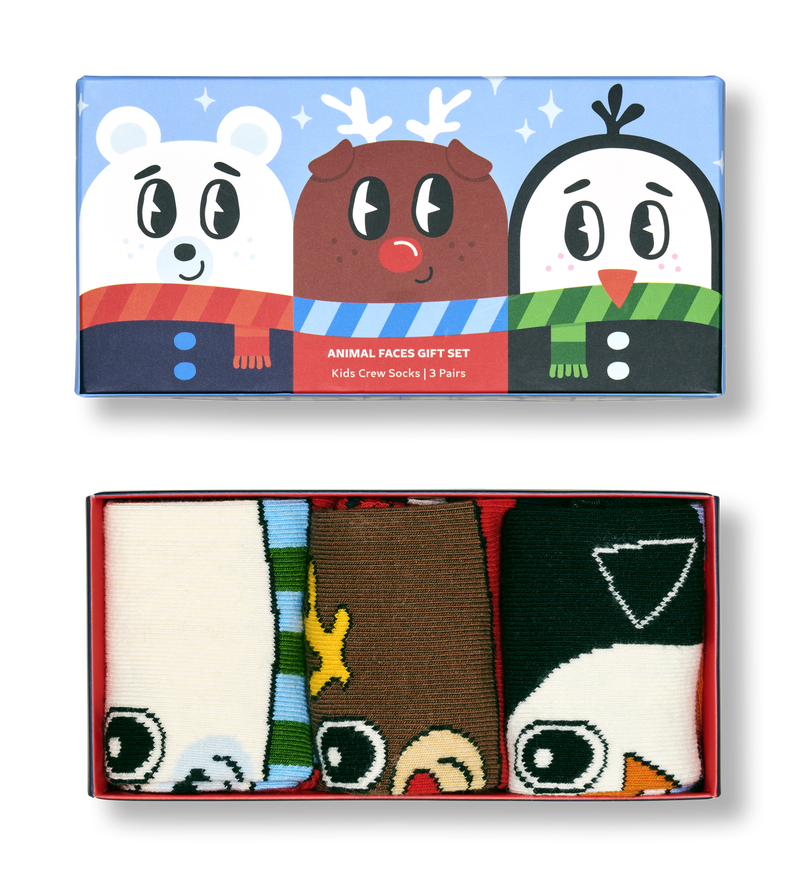 Holiday Animal Print Snow Socks for Kids | Gift Set