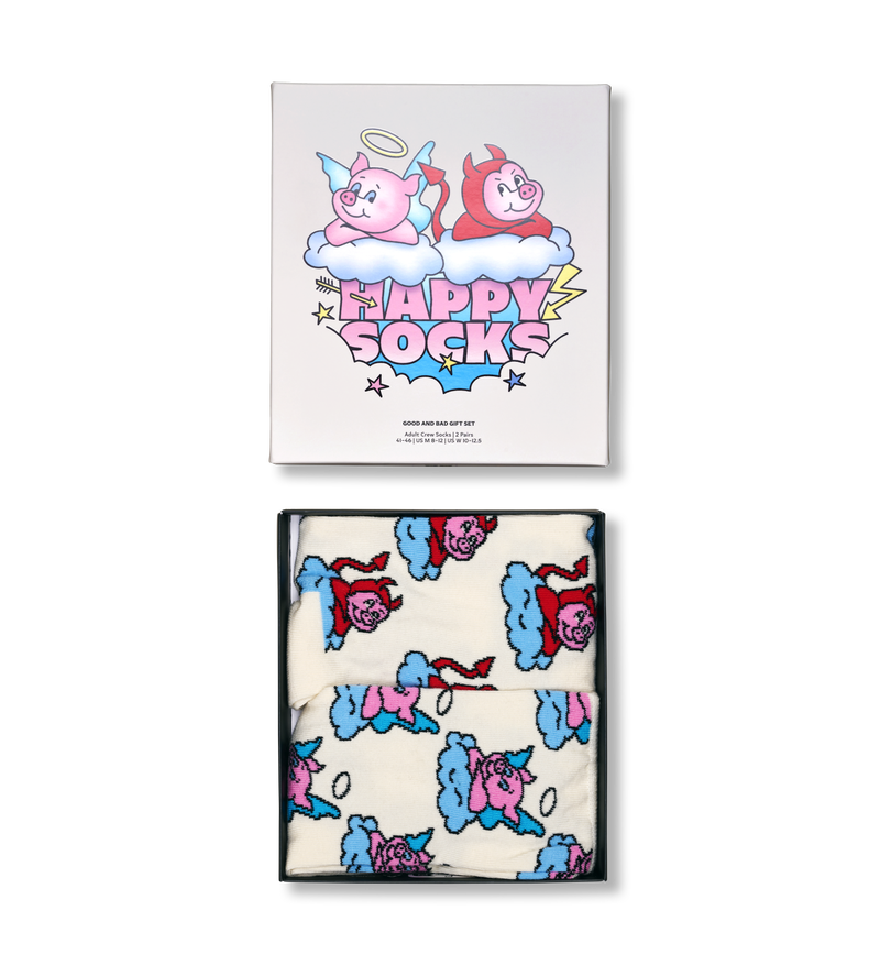 Funny Pig Socks Gift Set | Good & Bad Animal Socks