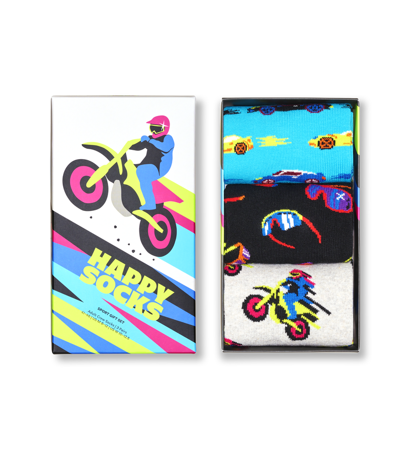 Motorsports-Inspired Sports Socks 3-Pack | Fun & Performance