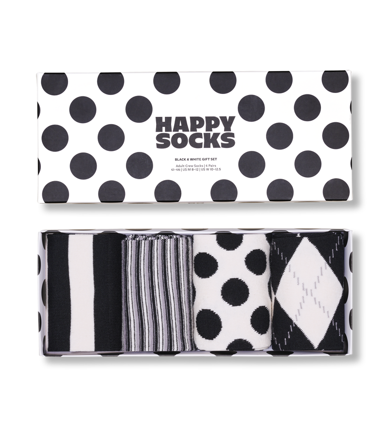 Black & White Patterned Socks Gift Set | Office Socks
