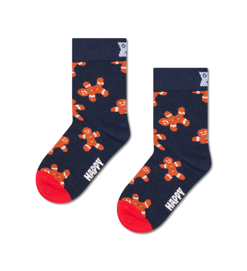Kids Christmas Gingerbread Pattern Socks