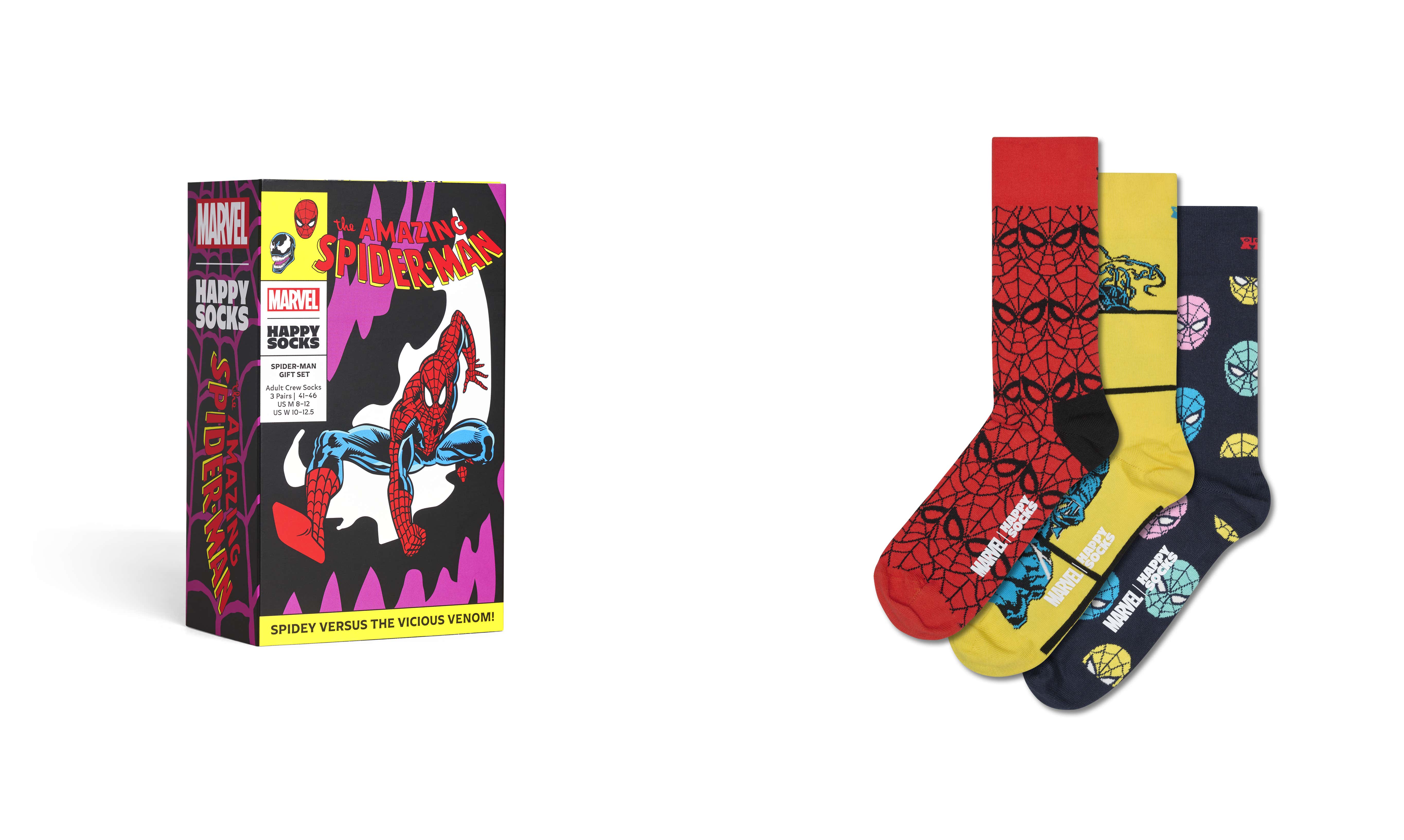 Spider-Man Vs Venom 3-Pack Sock Set | Happy Socks US