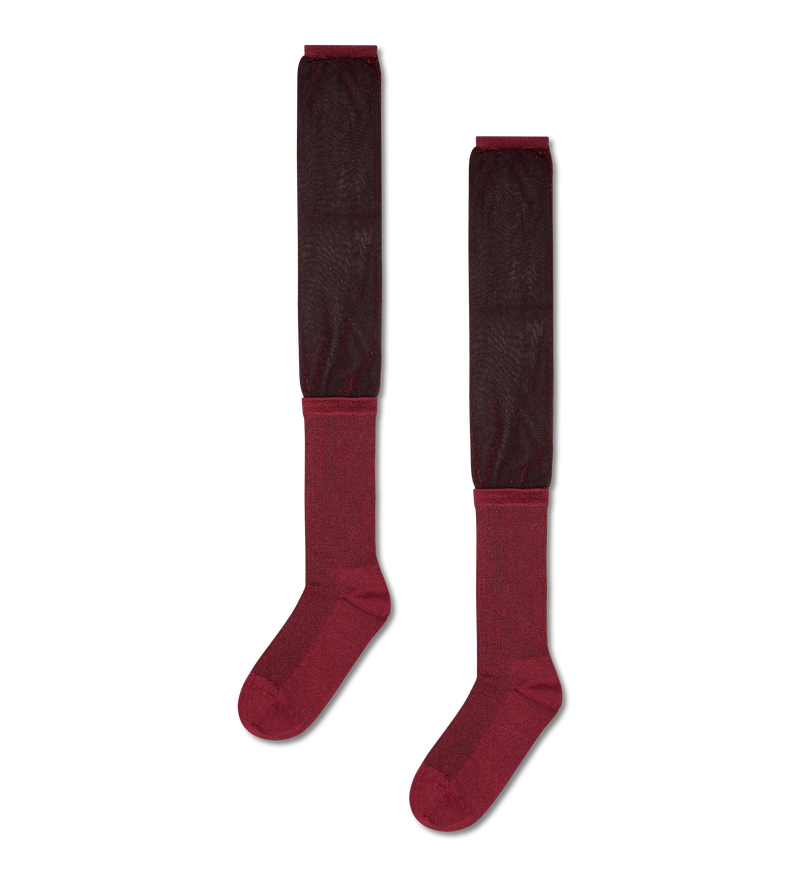 Red Sheer Over the Knee Socks | Long & Knee High
