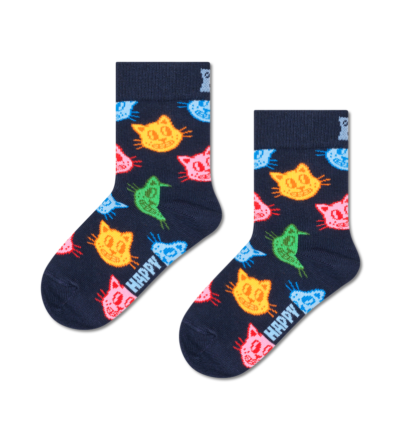 Fun Kids Cat Head Print Socks | Novelty & Funny