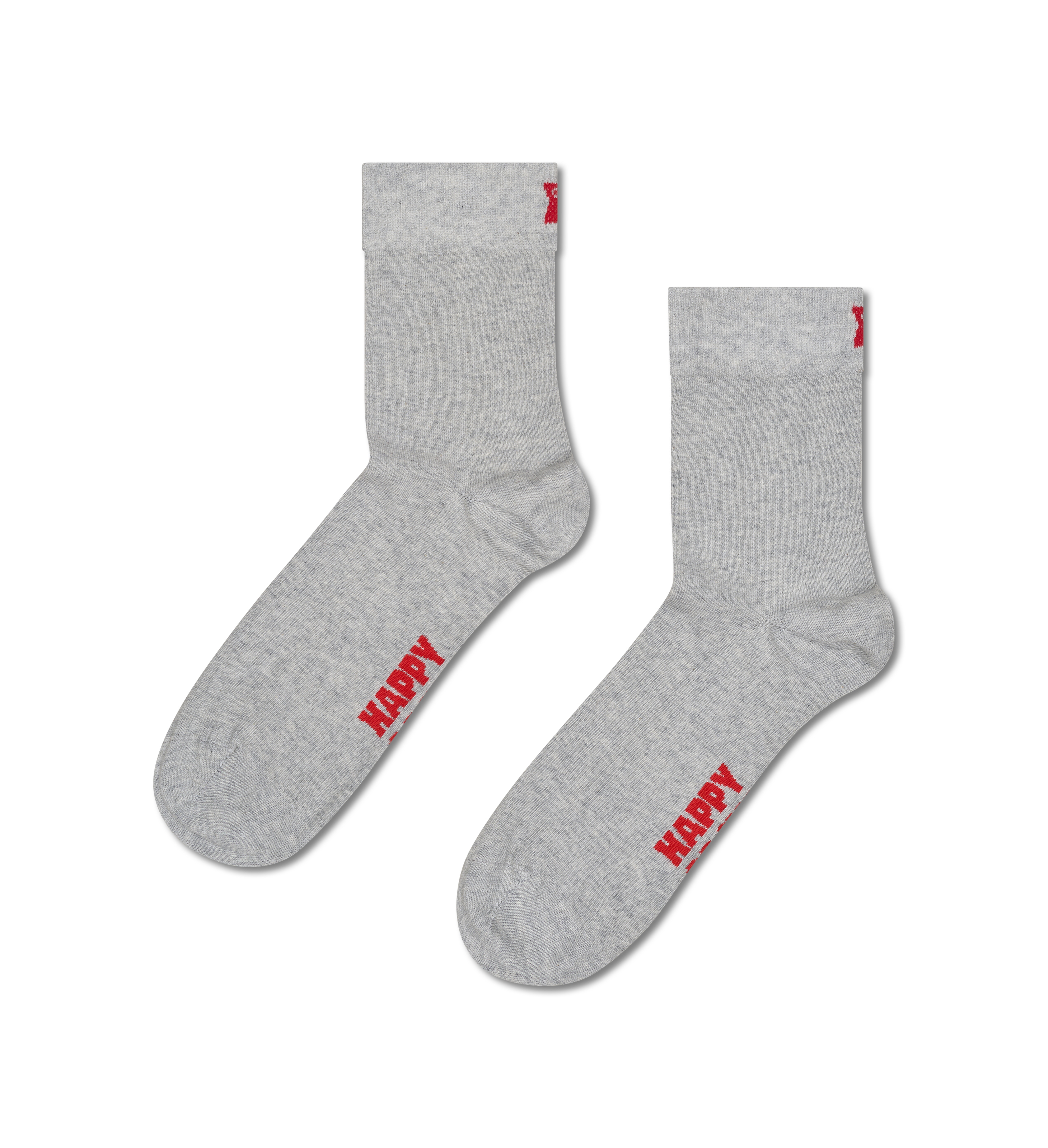 Grey Solid 1/2 Crew Sock