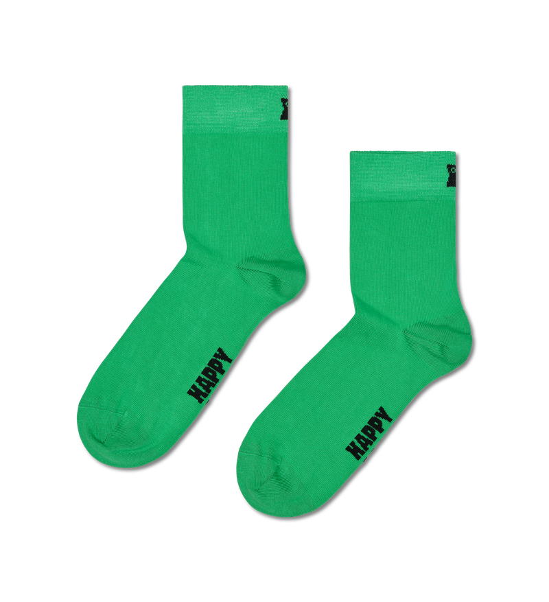 Green Solid 1/2 Crew Sock