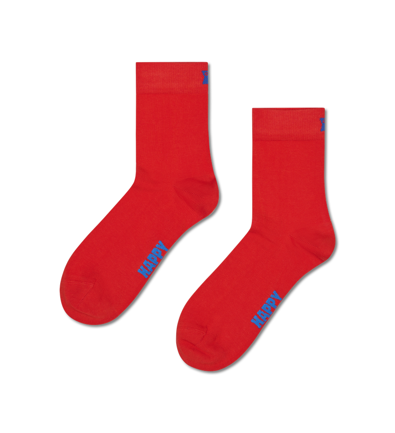Red Solid 1/2 Crew Sock