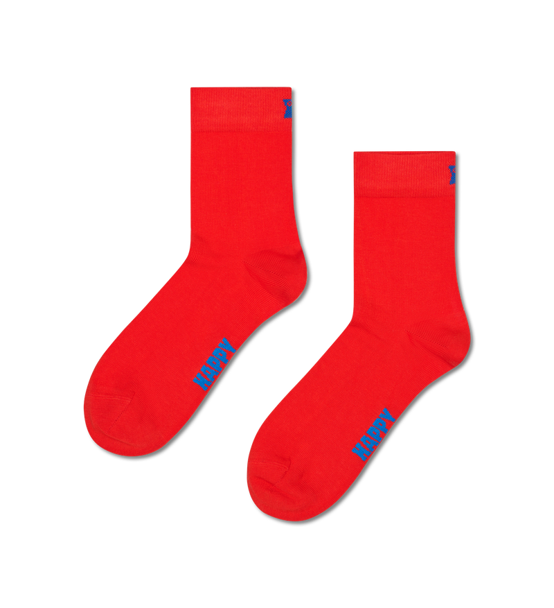 Red Solid 1/2 Crew Sock