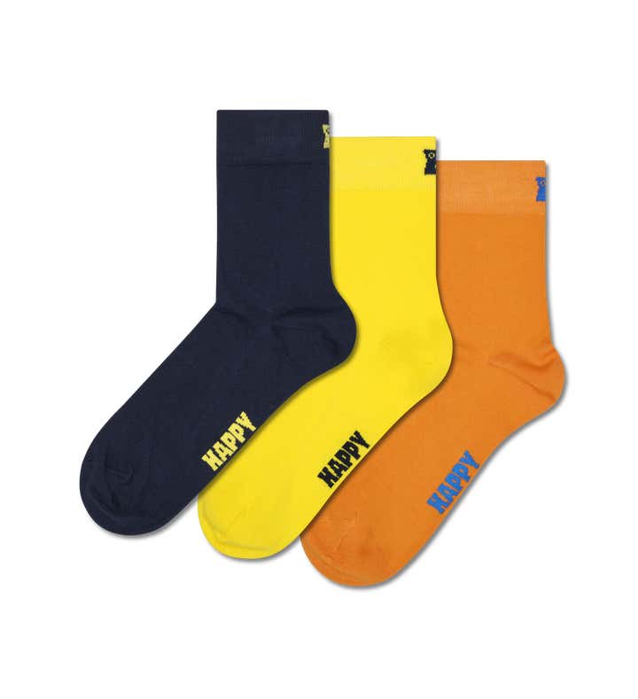 3-Pack Solid Short Crew Socks