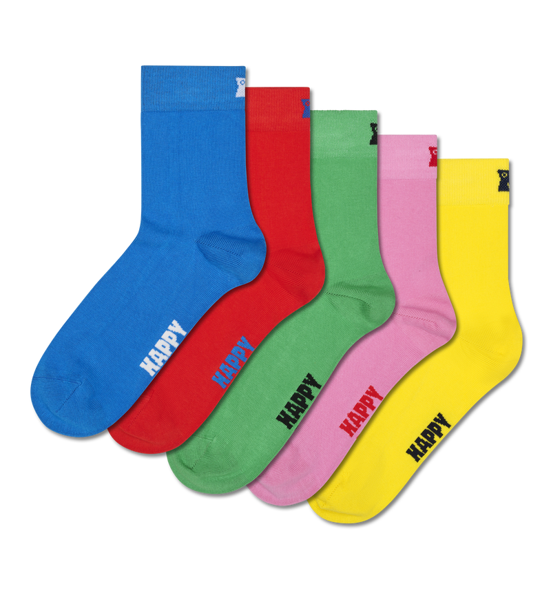 Blue 5-Pack Solid 1/2 Crew Socks
