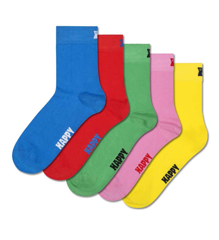 5-Pack Solid Short Crew Socks