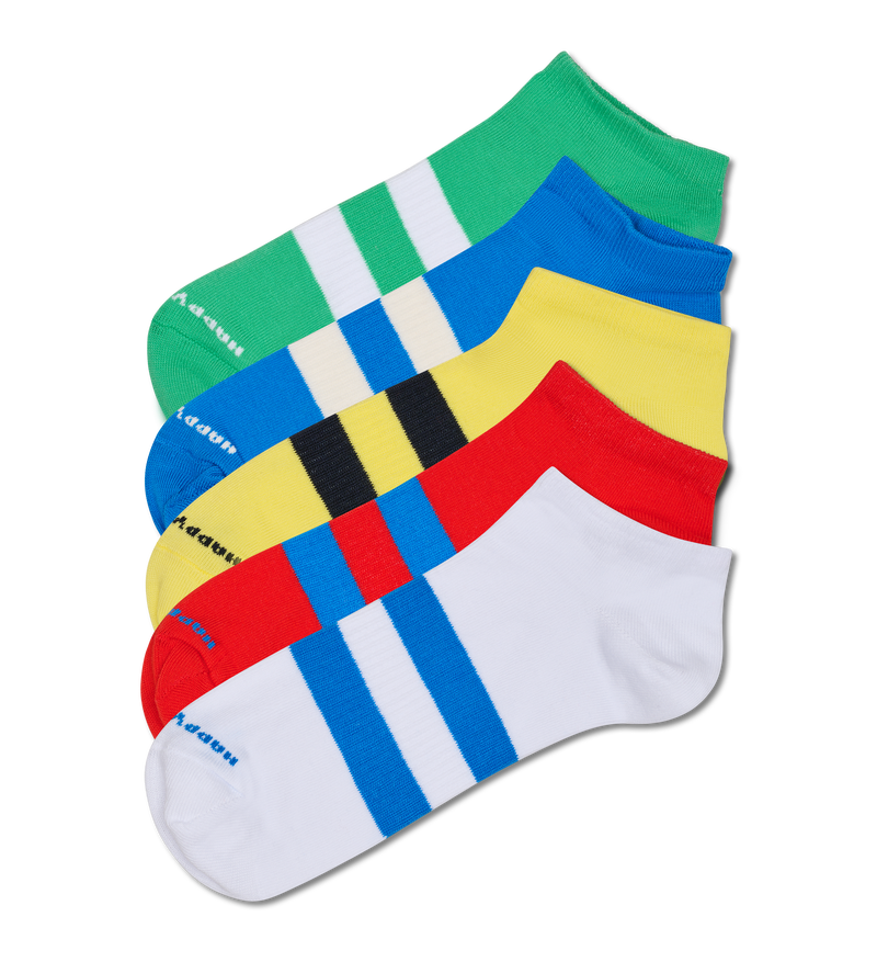 Green 5-Pack Solid Sneaker Low Socks