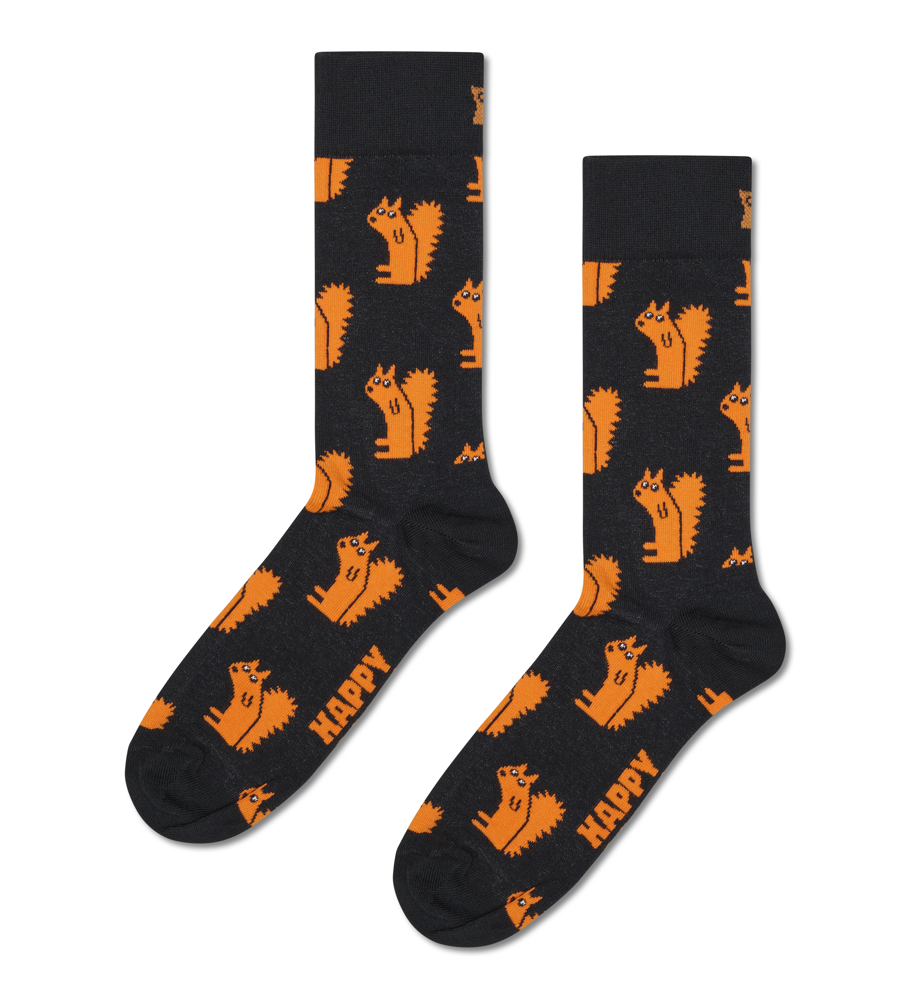 Black Squirrel Pattern Fun Socks | Crazy Animal Design