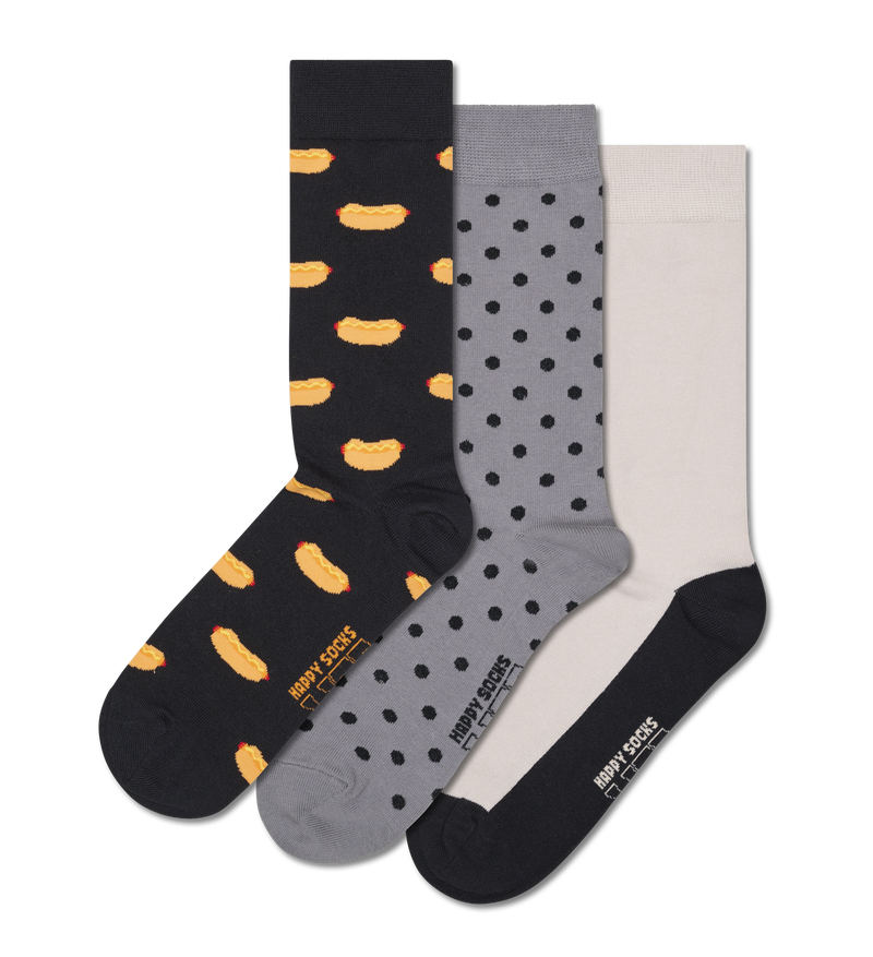 Hot Dog Fun Socks 3-Pack | Foodie Gift Set