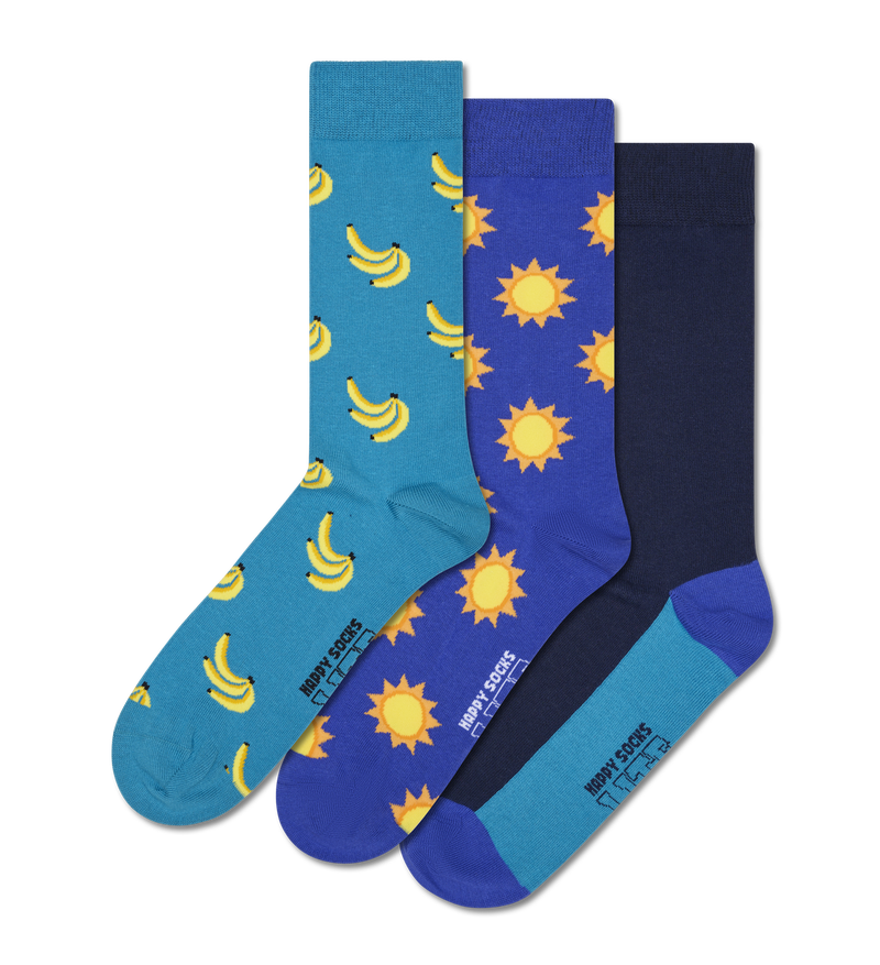 3-Pack Banana Print Socks | Fun Food-Inspired Gift Set