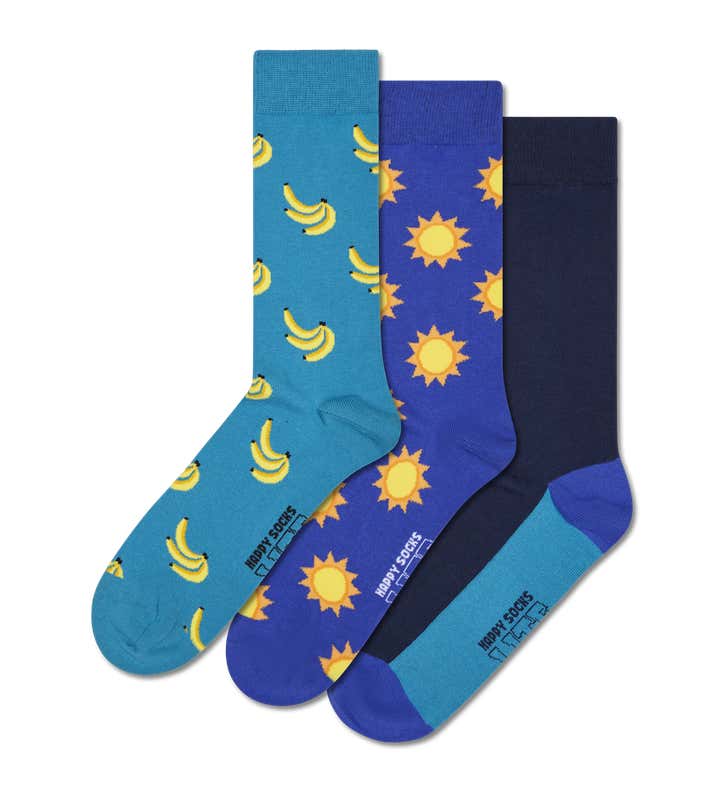 3-Pack Everyday Banana Socks
