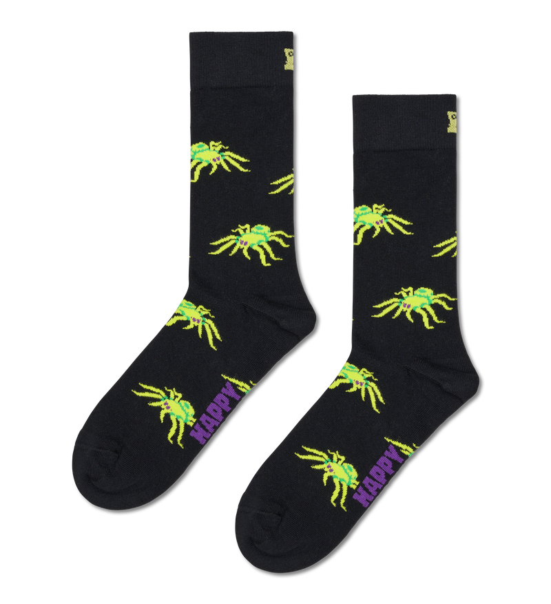 Black Spider Pattern Socks | Spooky & Fun