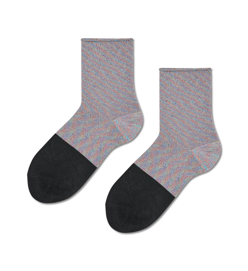 Gray 1/2 Crew Sock with Black Toe