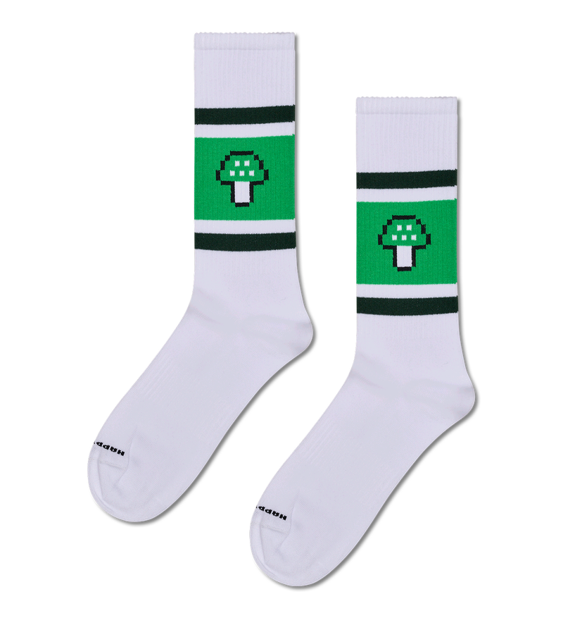 Green Mushroom Print Sneaker Socks | Fun Foodie Sports Socks