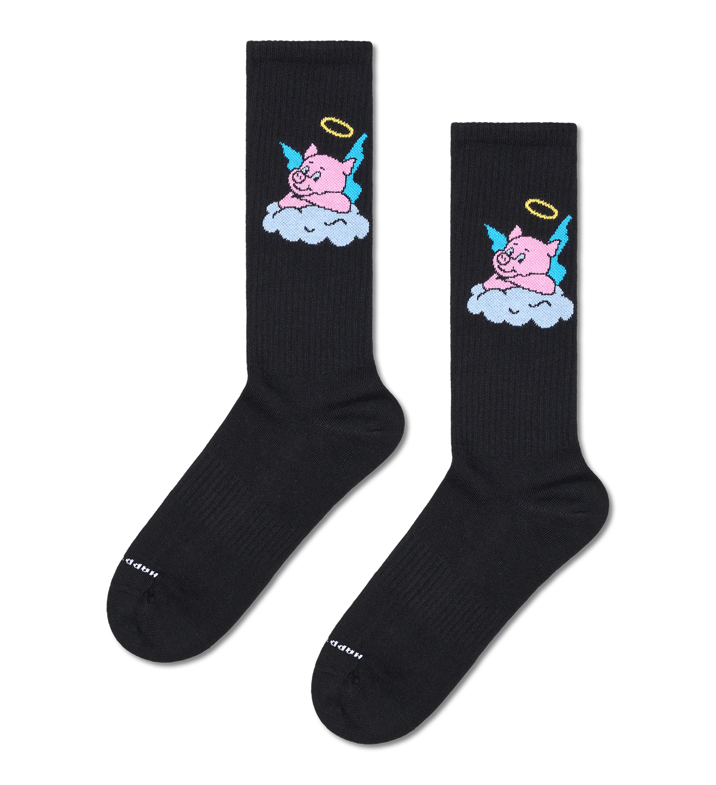 Black Sneaker Sock with Bad Pig | Animal Sports Socks