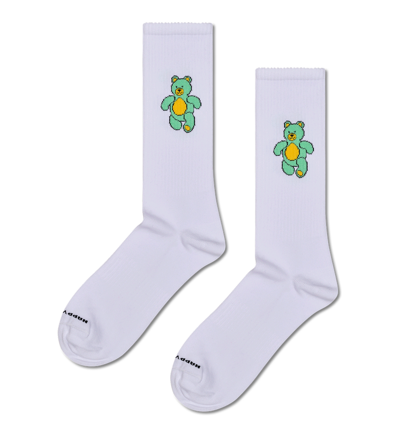 Cute Teddy Bear Print Sneaker Socks | Fun & Sporty