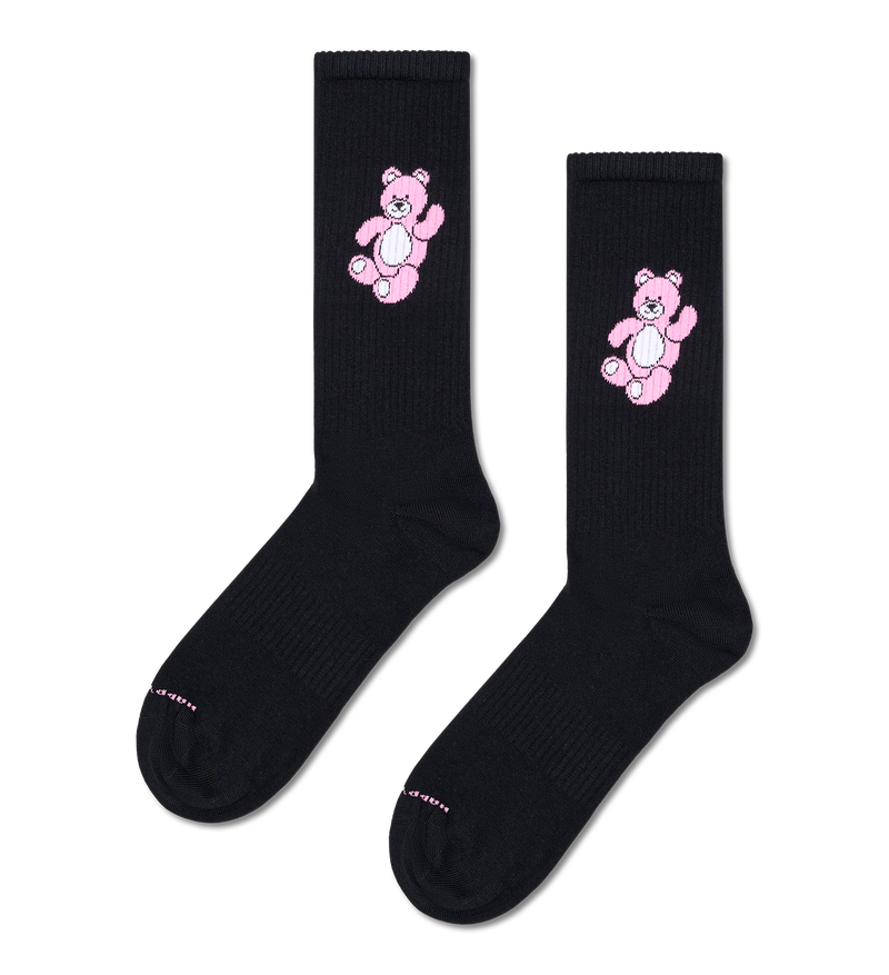 Black Teddy Bear Sneaker Socks | Cute & Fun