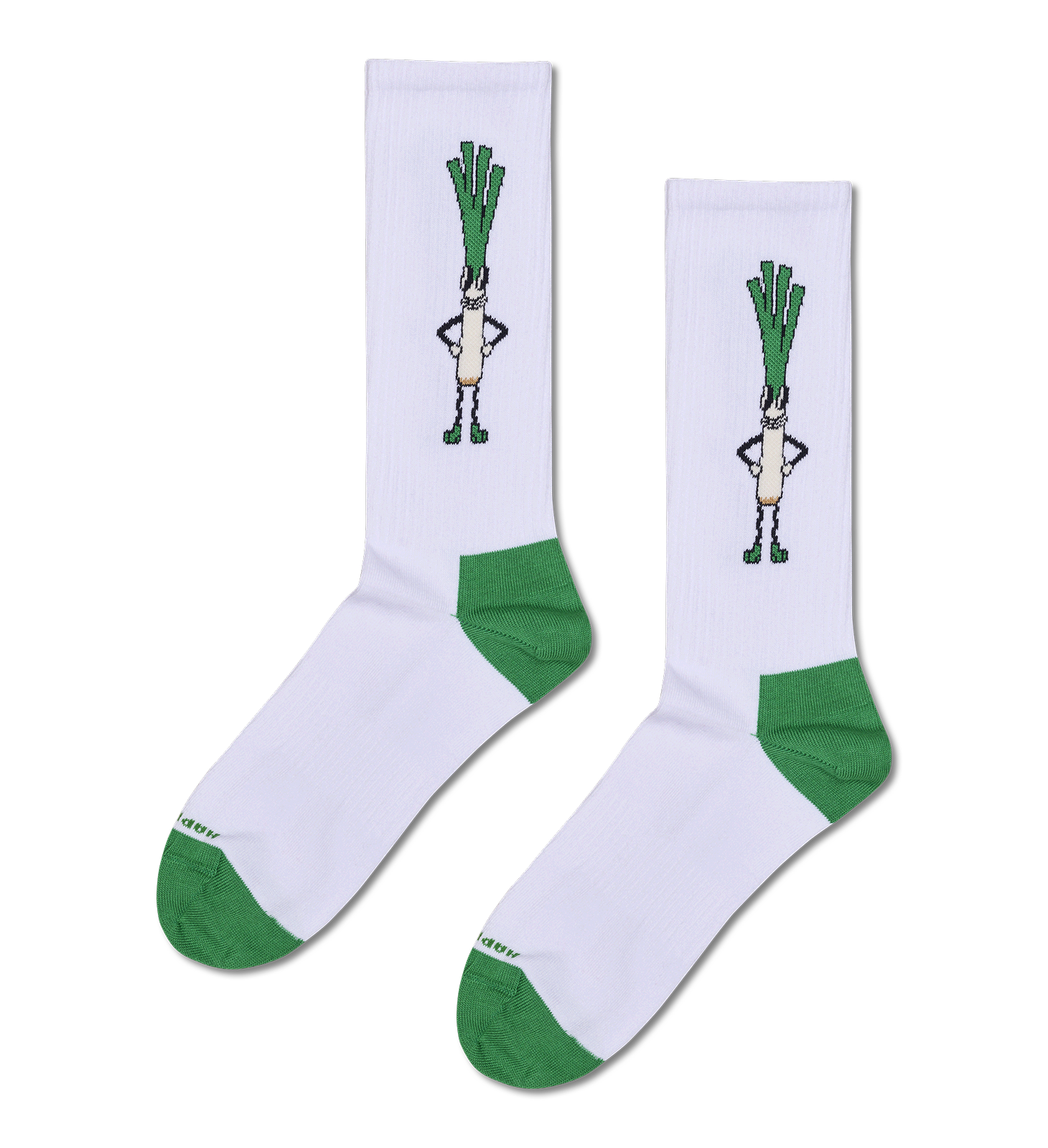 Smiling Leek White Sneaker Socks | Funky Football Socks