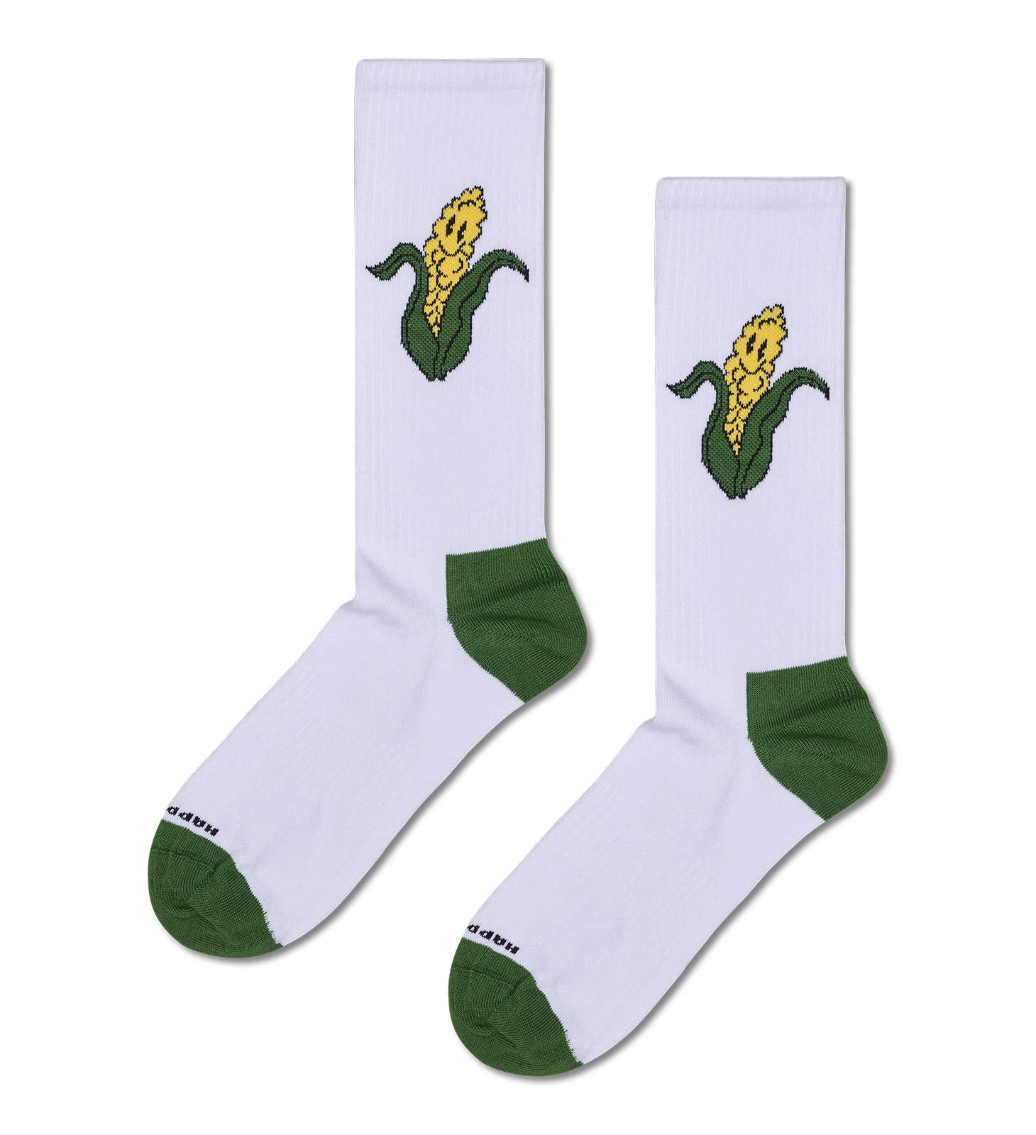Smiling Corn Print Sneaker Socks | Fun Food Socks