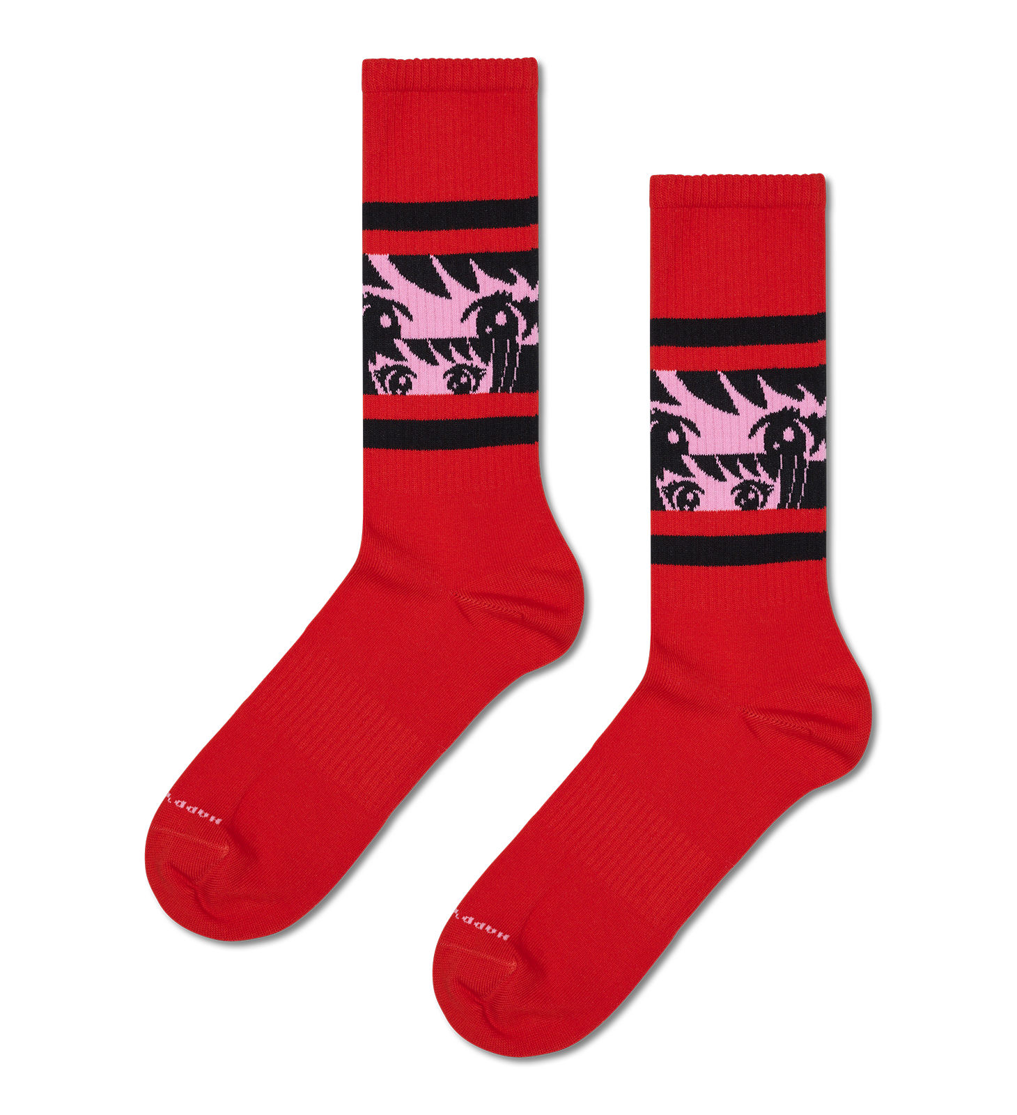 Red Anime Eyes Sneaker Socks | Funky Novelty Socks