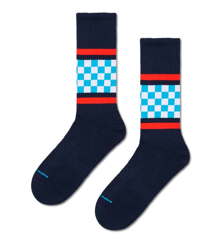 Checked Stripe Sneaker Sock