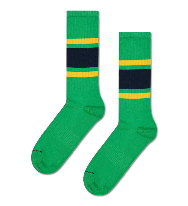 Green Striped Sneaker Socks | Sports Style