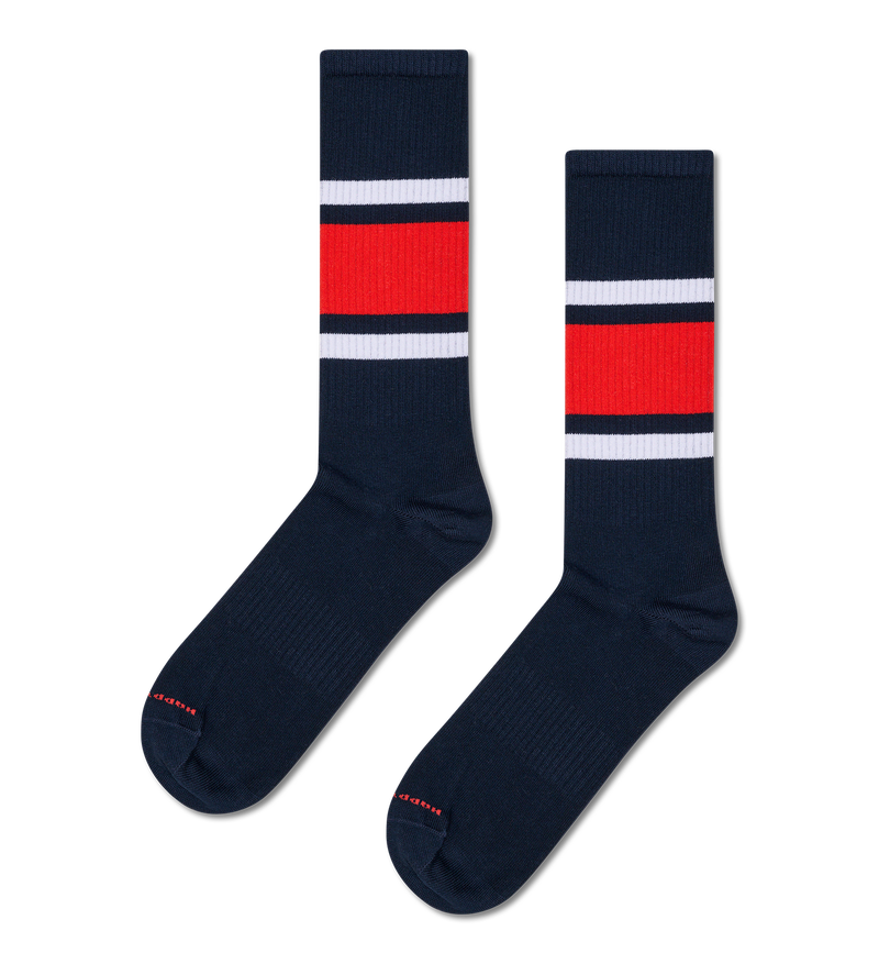 Dark Blue Striped Sneaker Socks | Gym & Basketball