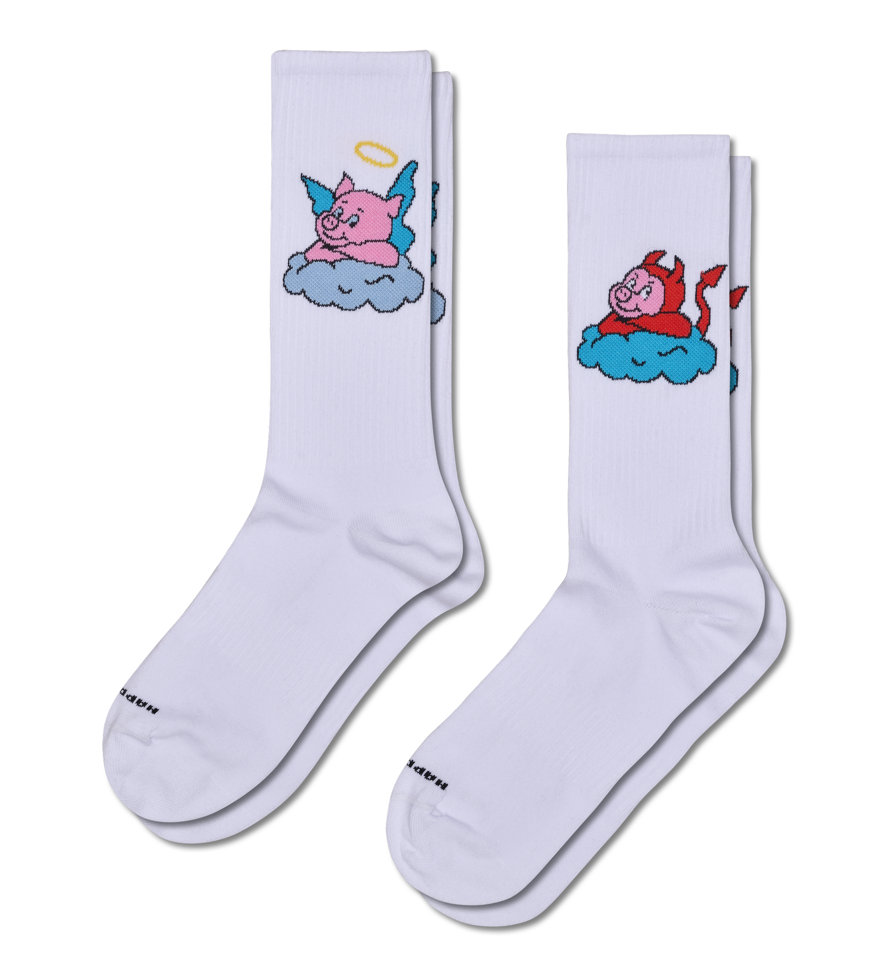 Angelic & Devilish Pig Sneaker Socks