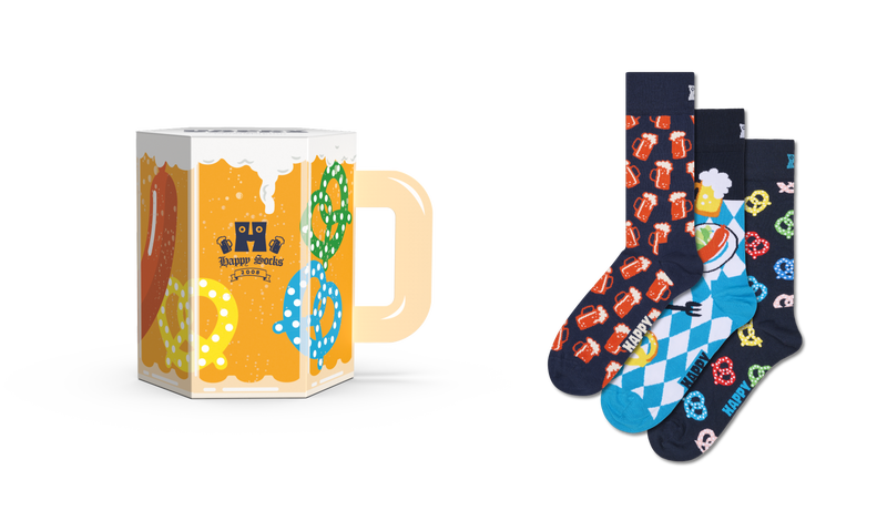 Beer-Themed Funny Socks 3-Pack Gift Set