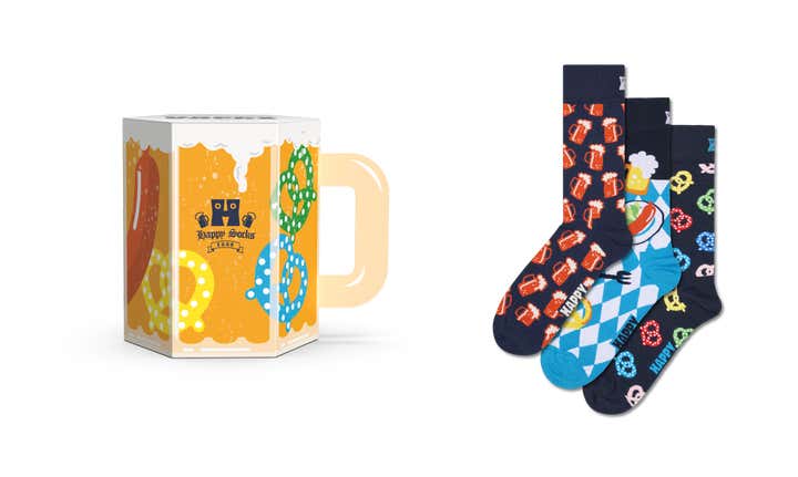 Bier-Themen Lustige Socken 3er-Pack Geschenkset | Happy Socks DE Bier-Themen Lustige Socken 3er-Pack Geschenkset | Happy Socks DE