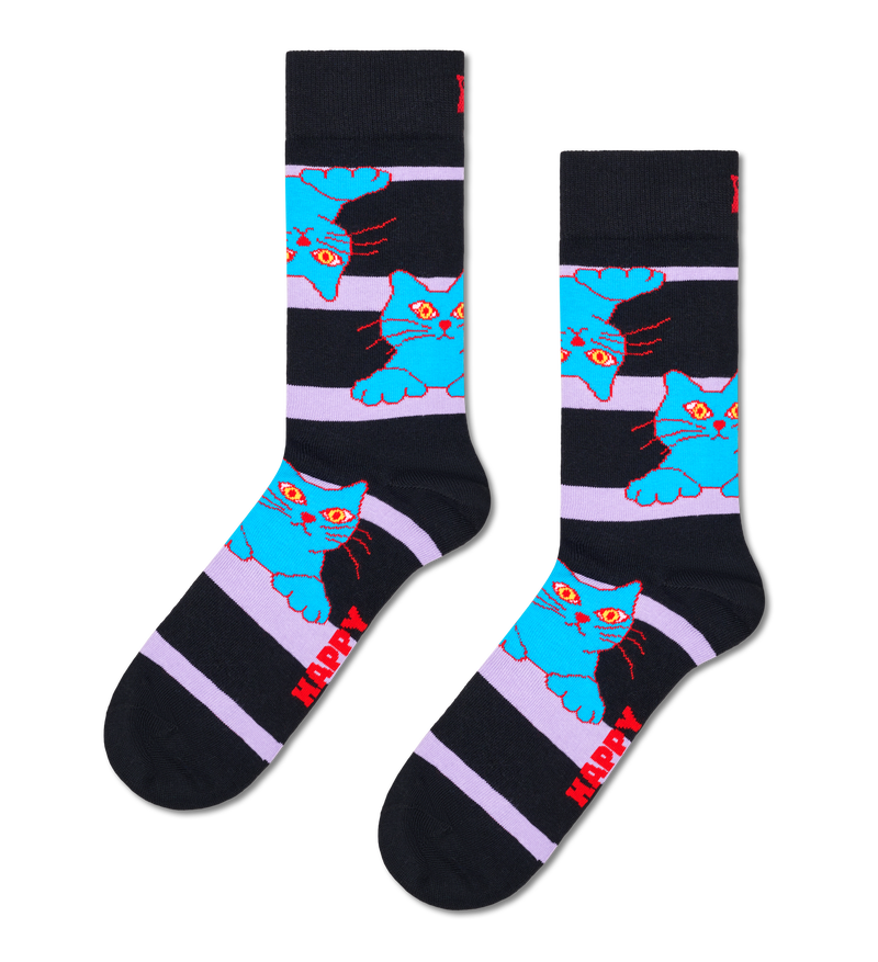 Fun Cat Stripe Socks | Funky Novelty Socks