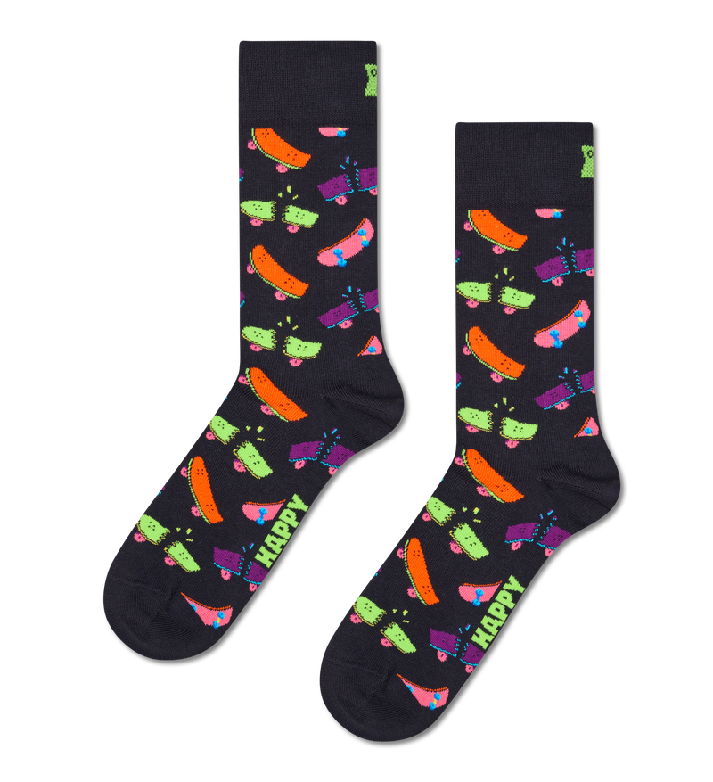 Colorful Skateboard Print Sports Socks | Funky