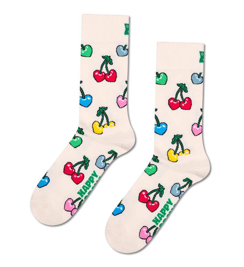 Cute Cherry Heart Pattern Socks | Novelty Gift