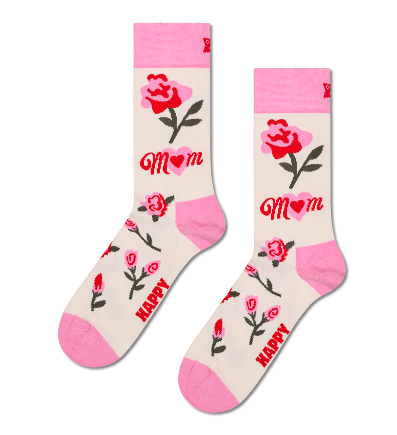 Pink Rose Mom Socks | Novelty Gift for Mother's Day