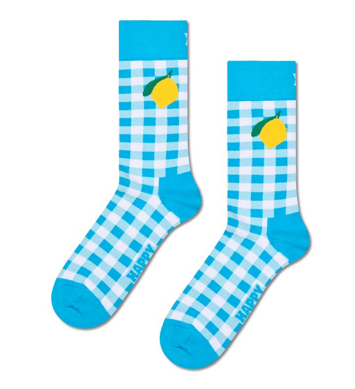 Gingham Lemon Sock