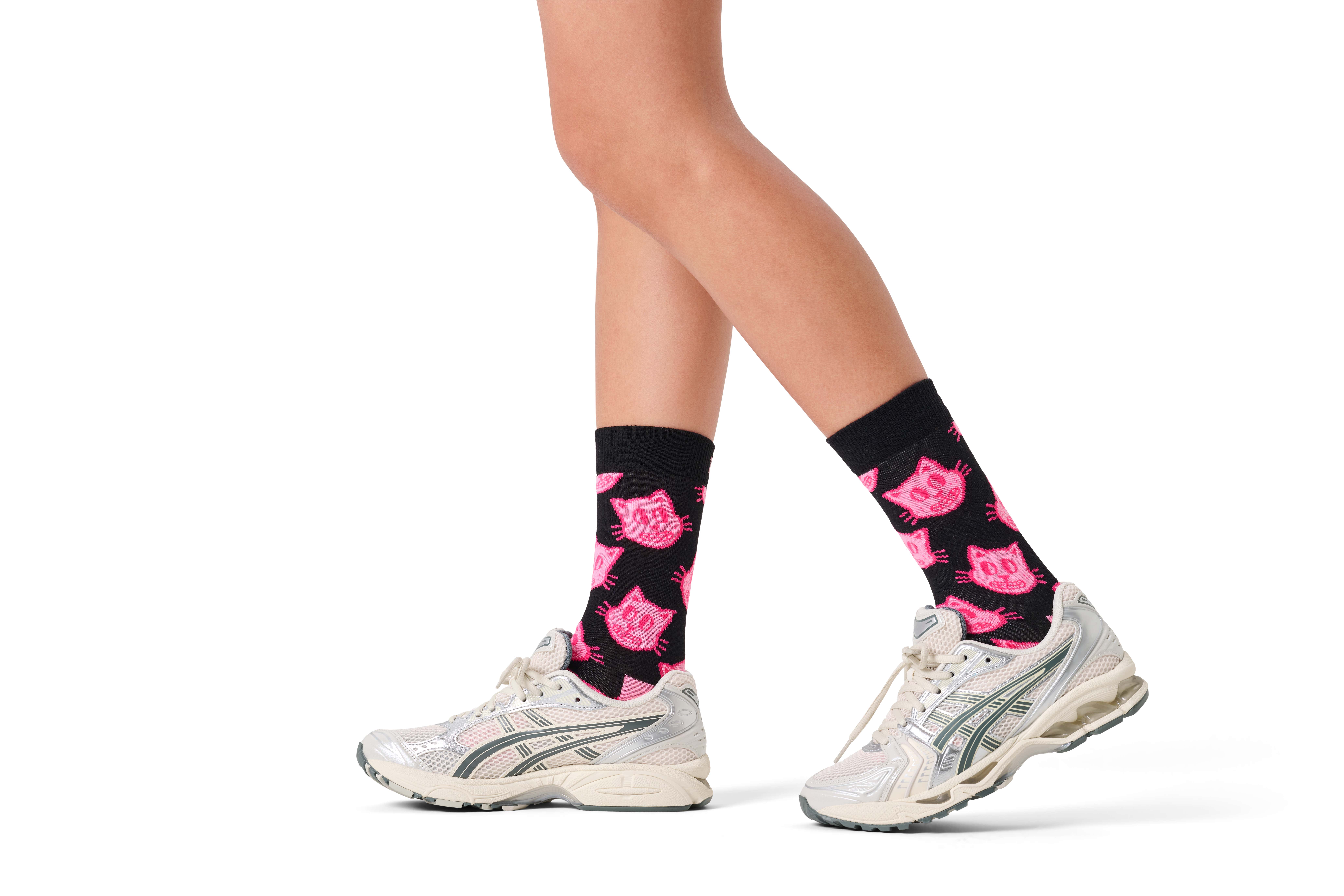 Cartoon Cat Face Sock | Fun Gift For Cat Lovers | Happy Socks EU