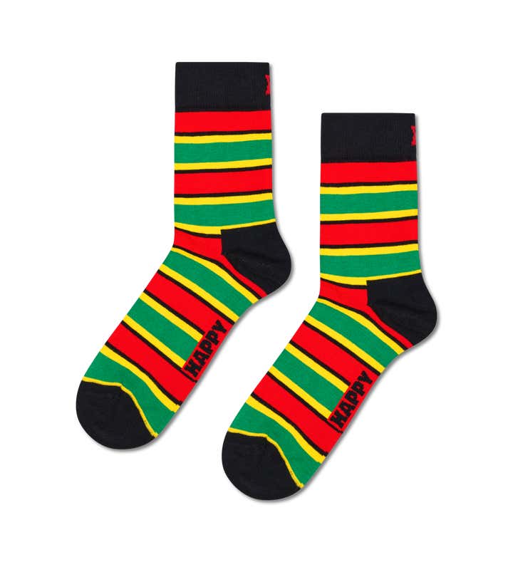 Multi Stripe Short Crew Sock