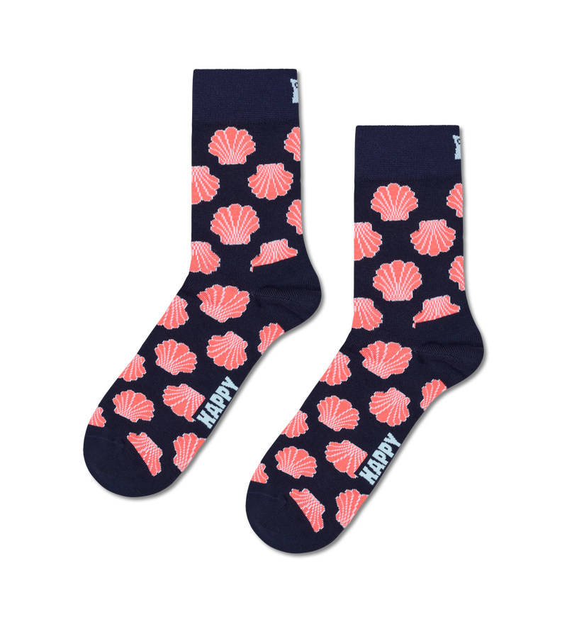 Sea Shell Print Short Crew Socks | Fun & Funky