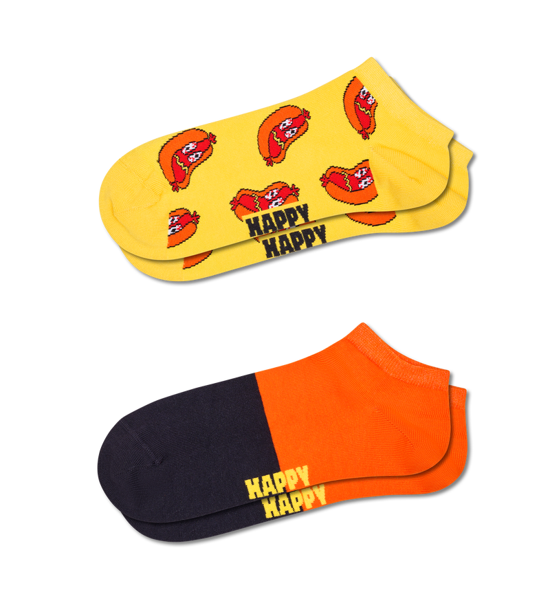 2-Pack Hot Dog Low Socks | Funny Food Novelty Socks
