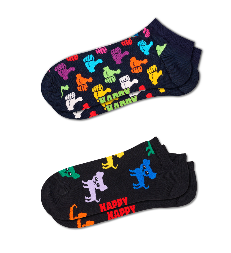 Fun Low Cut Socks - Chihuahua & Shaka Hand Design