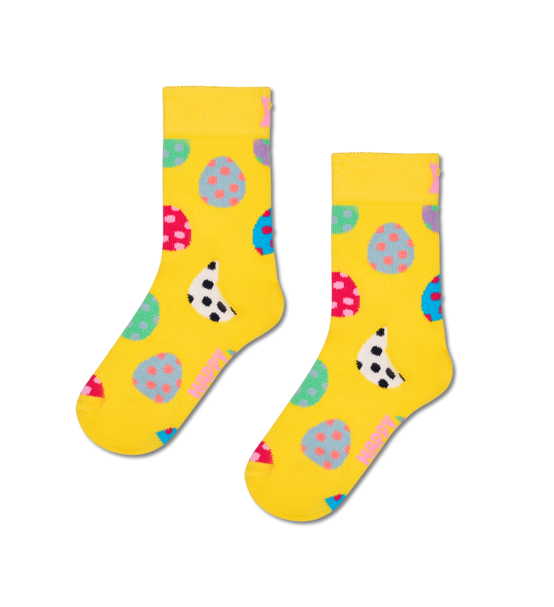 Yellow Kids Easter Egg Pattern Socks | Fun Kids Socks